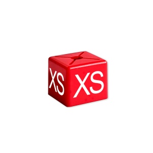 Rozmiarówka wieszakowa kubiczna XS-XXL, SALE (200szt.): XS czerwony